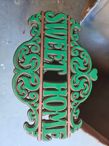 Customer photo review of Laser cut multilayer sweet home sign door hanger svg file