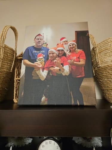 Customer photo review of Personalized Canvas with Your Photo - Meaningful Gift for Mom