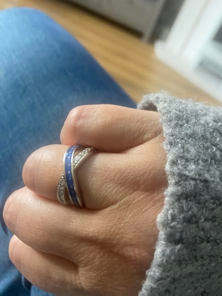 Customer photo review of Keepsake Infinity Criss Cross Memorial Ring