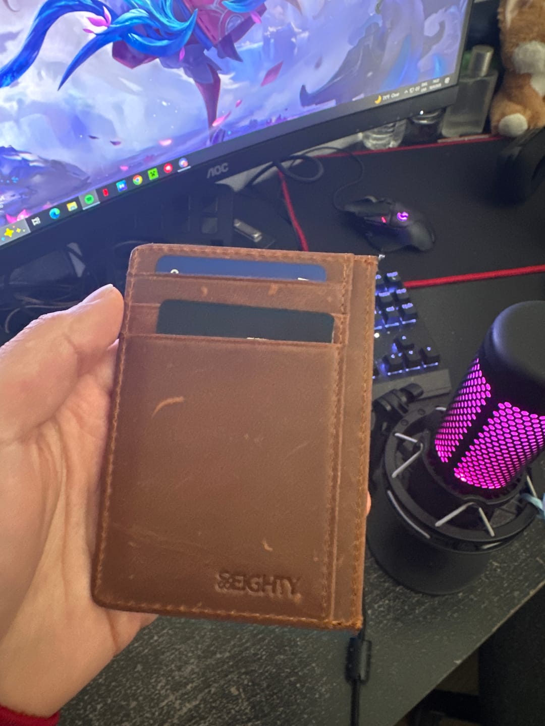 Customer photo review of 80Eighty® Cognac Leather Wallet