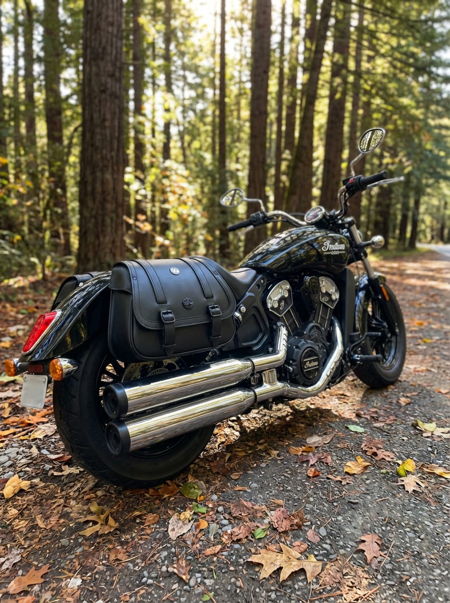 Customer photo review of 25L - SpiritBlade Large Indian Scout Sixty Classic 2025+ Leather Motorcycle Saddlebags