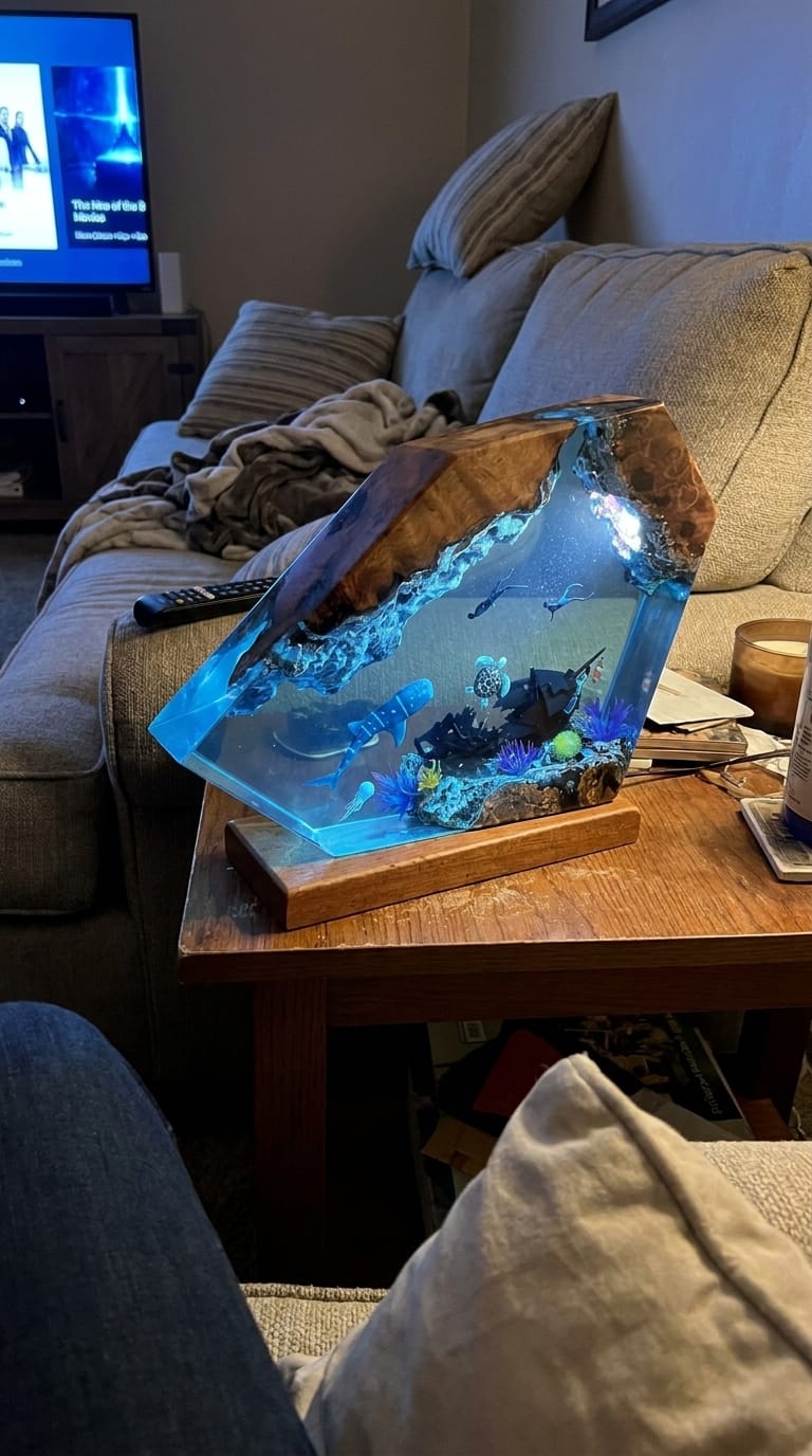 Customer photo review of Lampara de Resina del Oceano