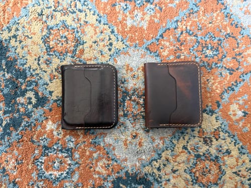 Customer photo review of Minimalist Badge Wallet
