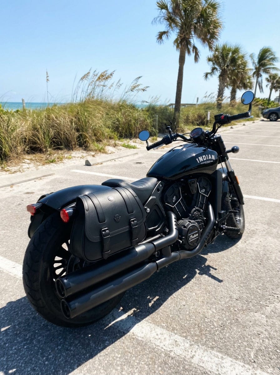 Customer photo review of 25L - SpiritBlade Large 2025+ Indian Scout Bobber Leather Motorcycle Saddlebags