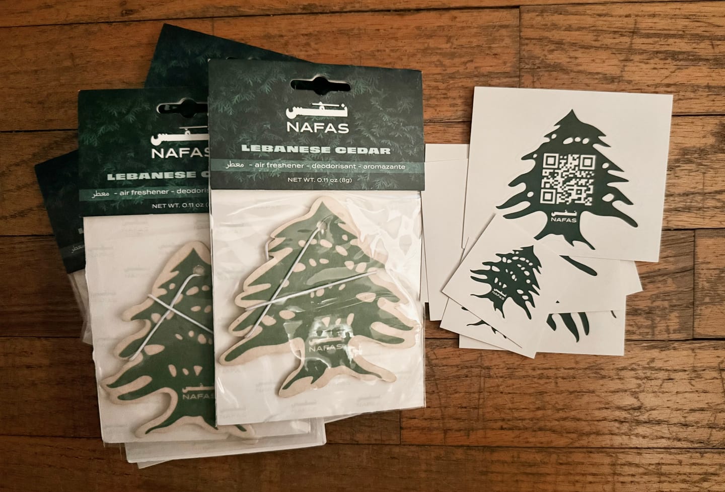 Customer photo review of Lebanese Cedar Air Freshener + Sticker Pack