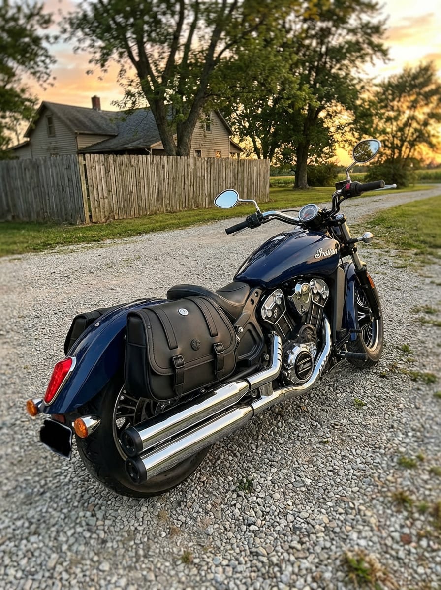 Customer photo review of 25L - SpiritBlade Large Indian Scout Sixty Classic 2025+ Leather Motorcycle Saddlebags