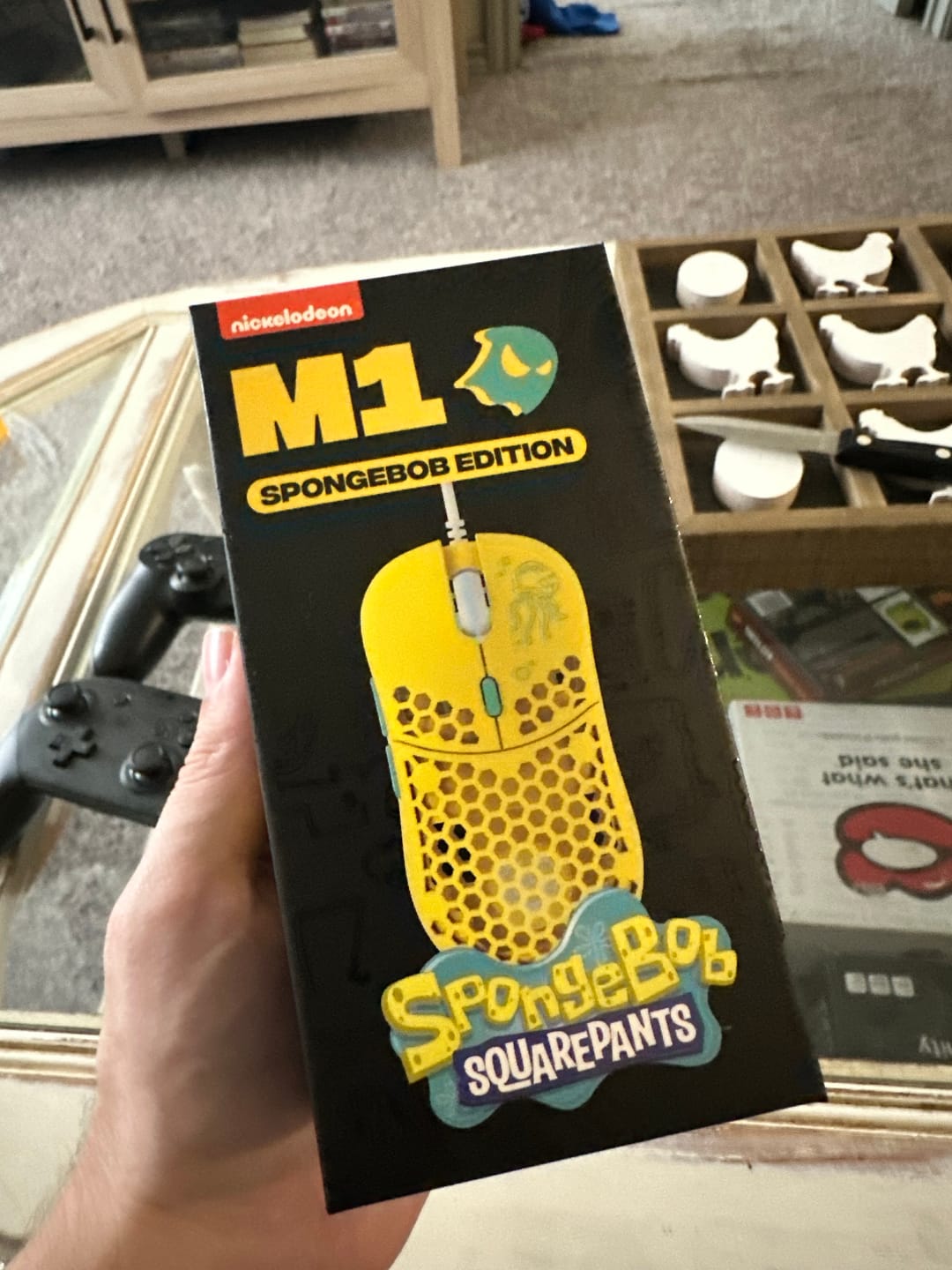 Customer photo review of SpongeBob X Ghost M1 UltraLight Gaming Mouse