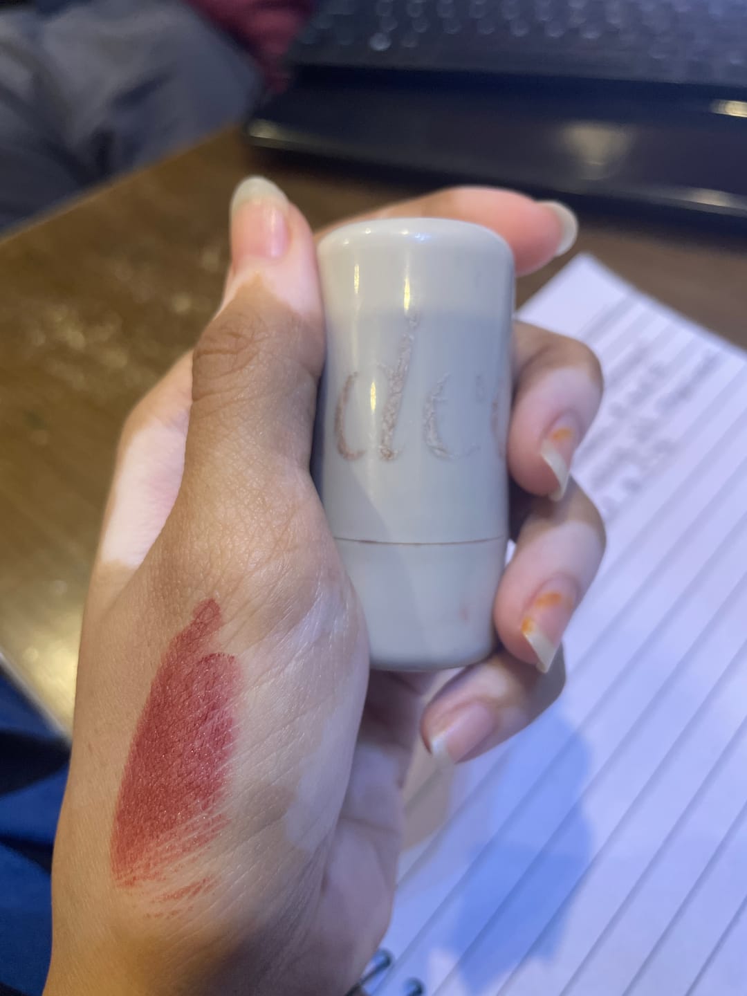 Customer photo review of VELVET FLUSH - Lip+Cheek Blush