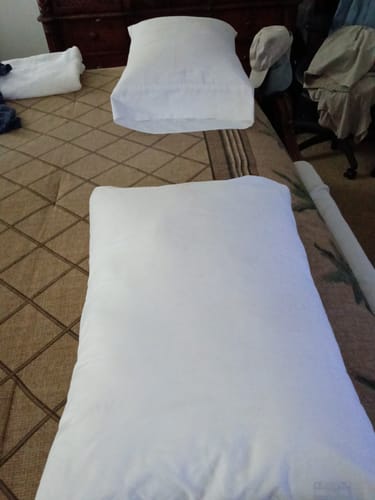 Customer photo review of Waterproof & Stain-Resistant Hotel Pillow