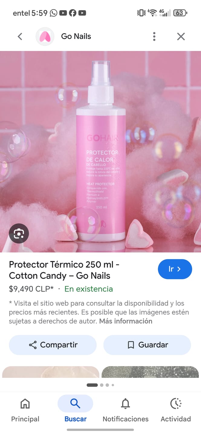 Customer photo review of Protector Térmico 250 ml - Cotton Candy