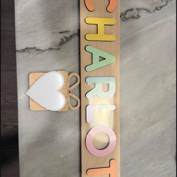 Customer photo review of Personalized Wooden Name Puzzle