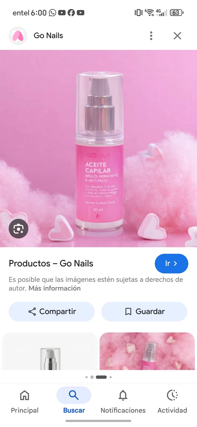 Customer photo review of Aceite Capilar Cotton Candy