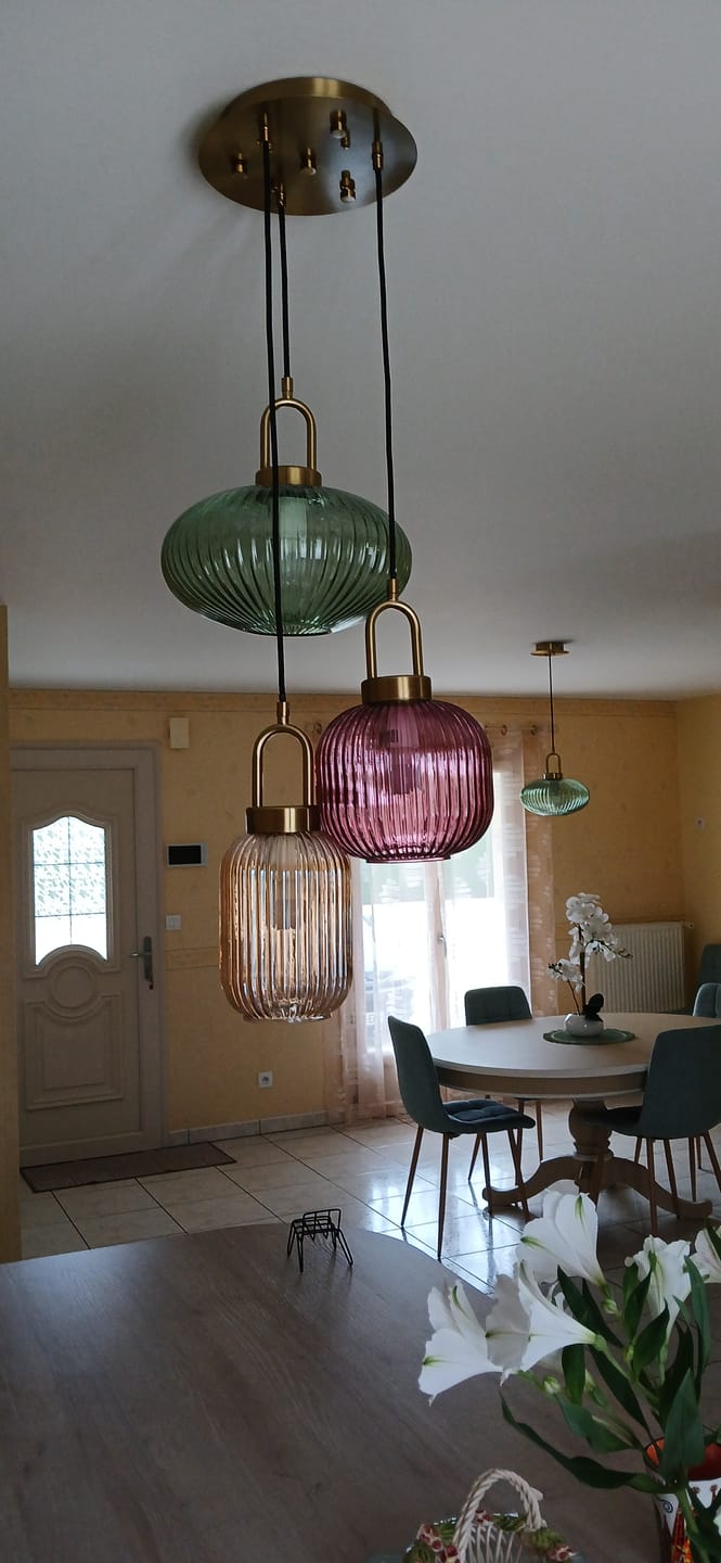 Customer photo review of Suspension chic en verre vintage CRISTALI | 1 Suspension