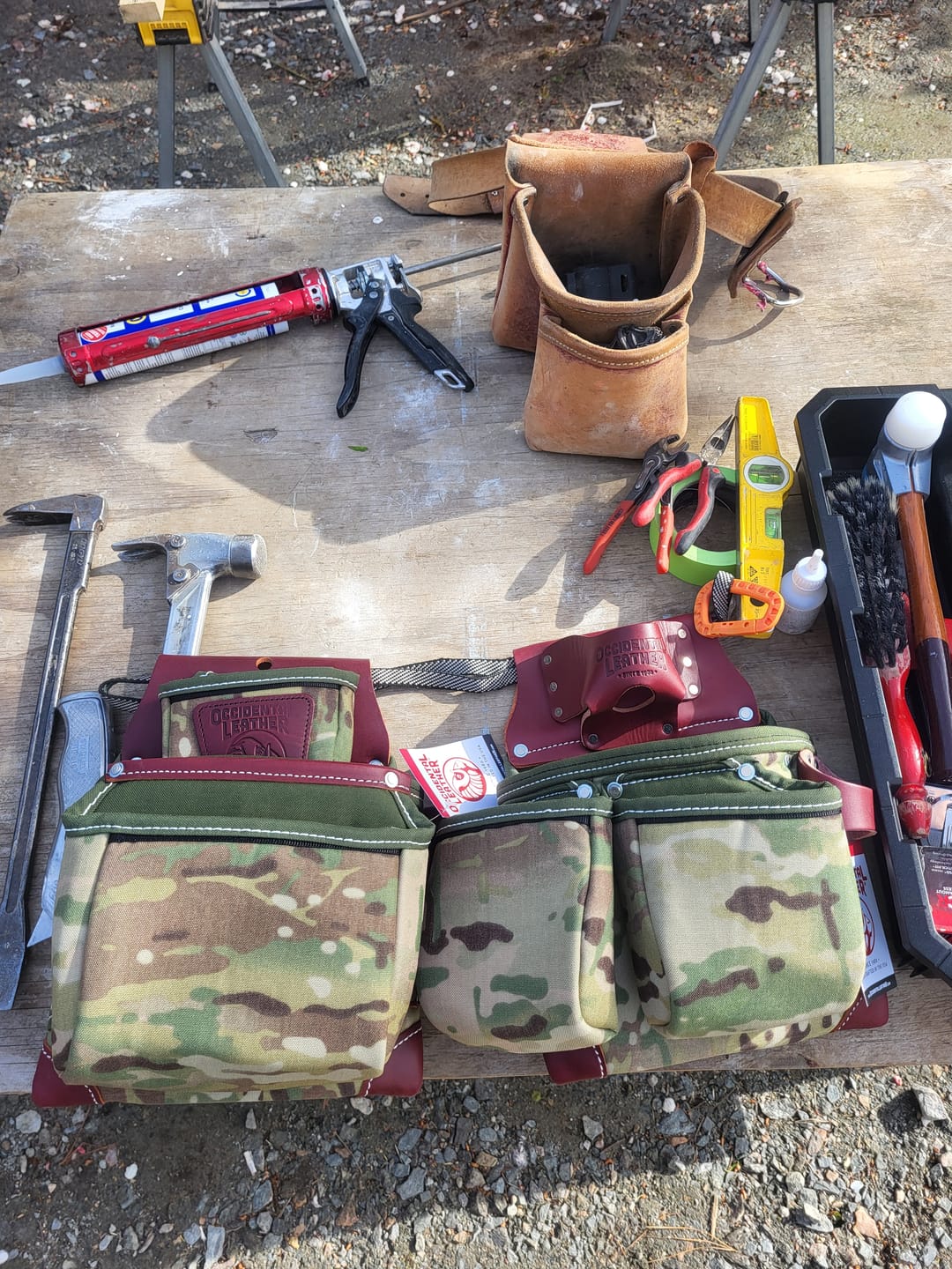 Customer photo review of Occidental Leather Toolbelts | C8018DB OxyLights™ 3 Pouch Tool Bag with Tape Holder - Multicam®