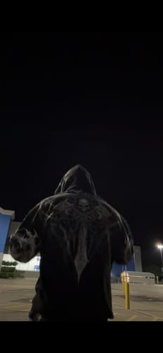 Customer photo review of Heavenly Knight Oversized Zip-up Hoodie [VOID BLACK]