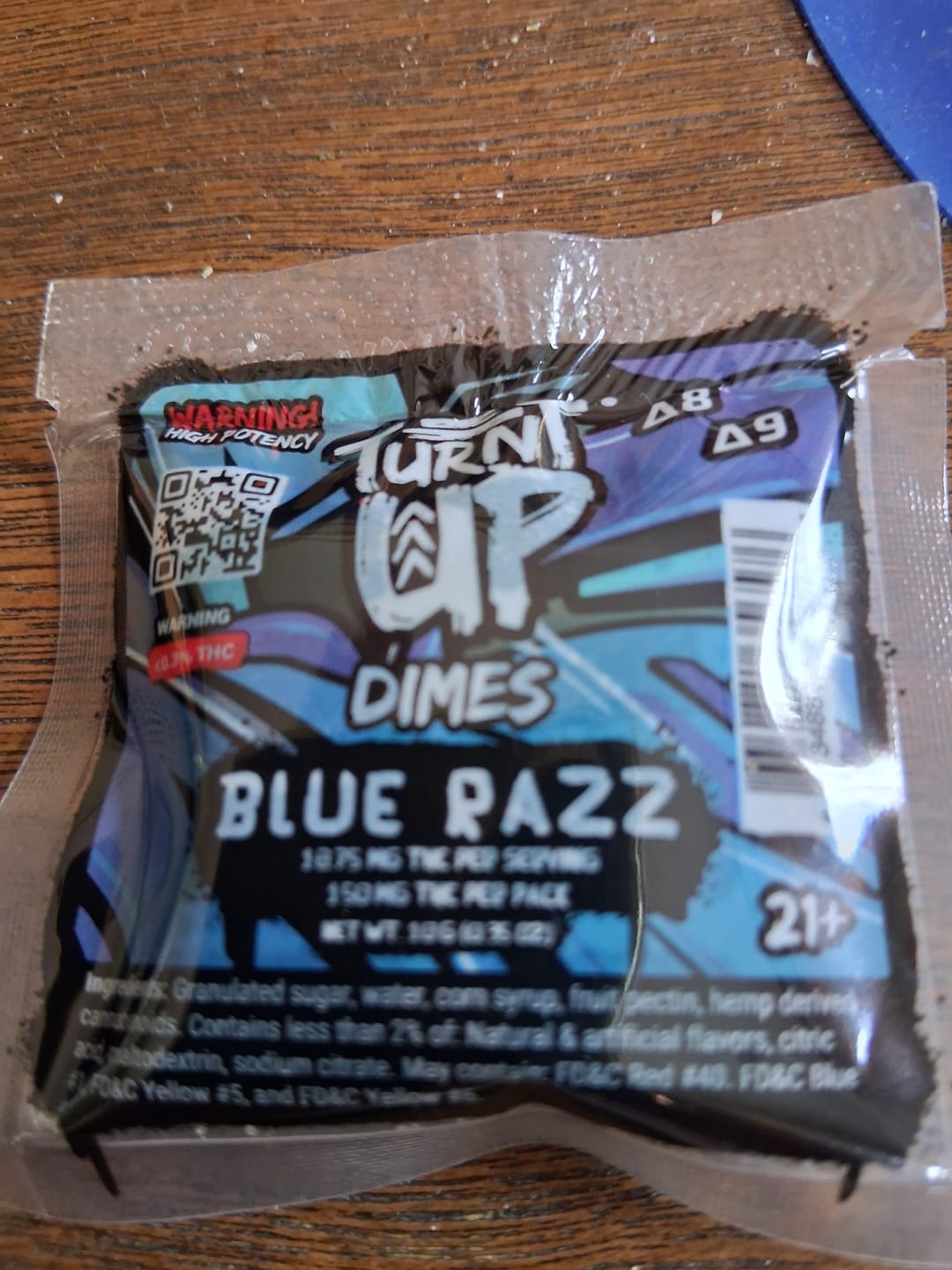 Customer photo review of Dime Gummy - Blue Razz
