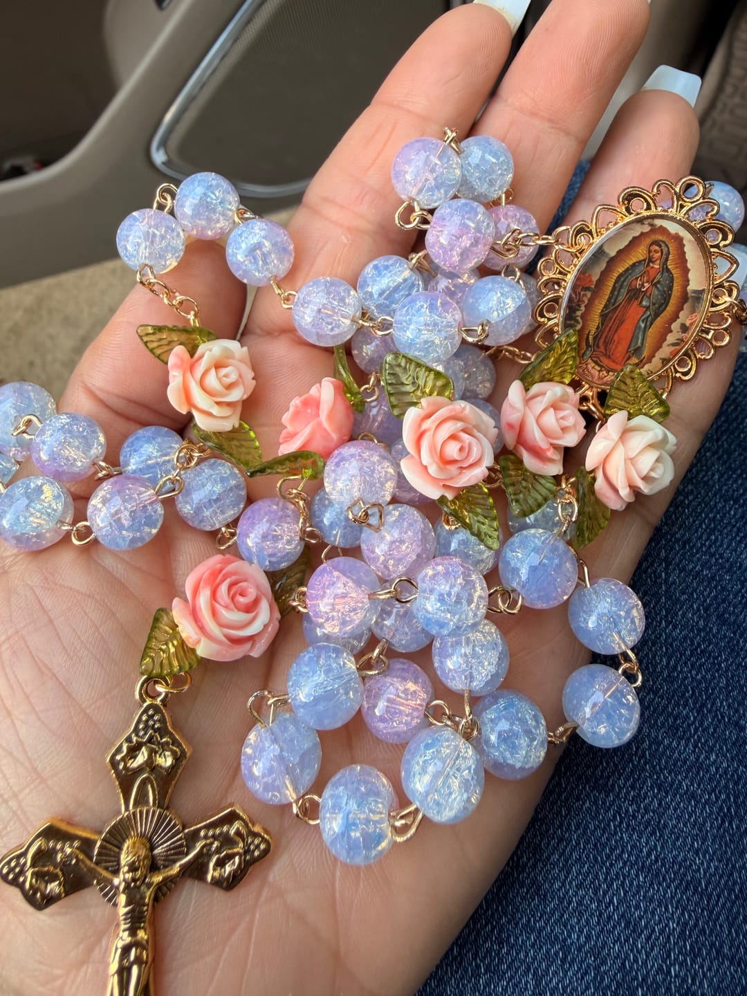 Customer photo review of FREE Today: Virgin Mary with Rose-Accented Rosary: Timeless Faith & Floral Faith Symbol