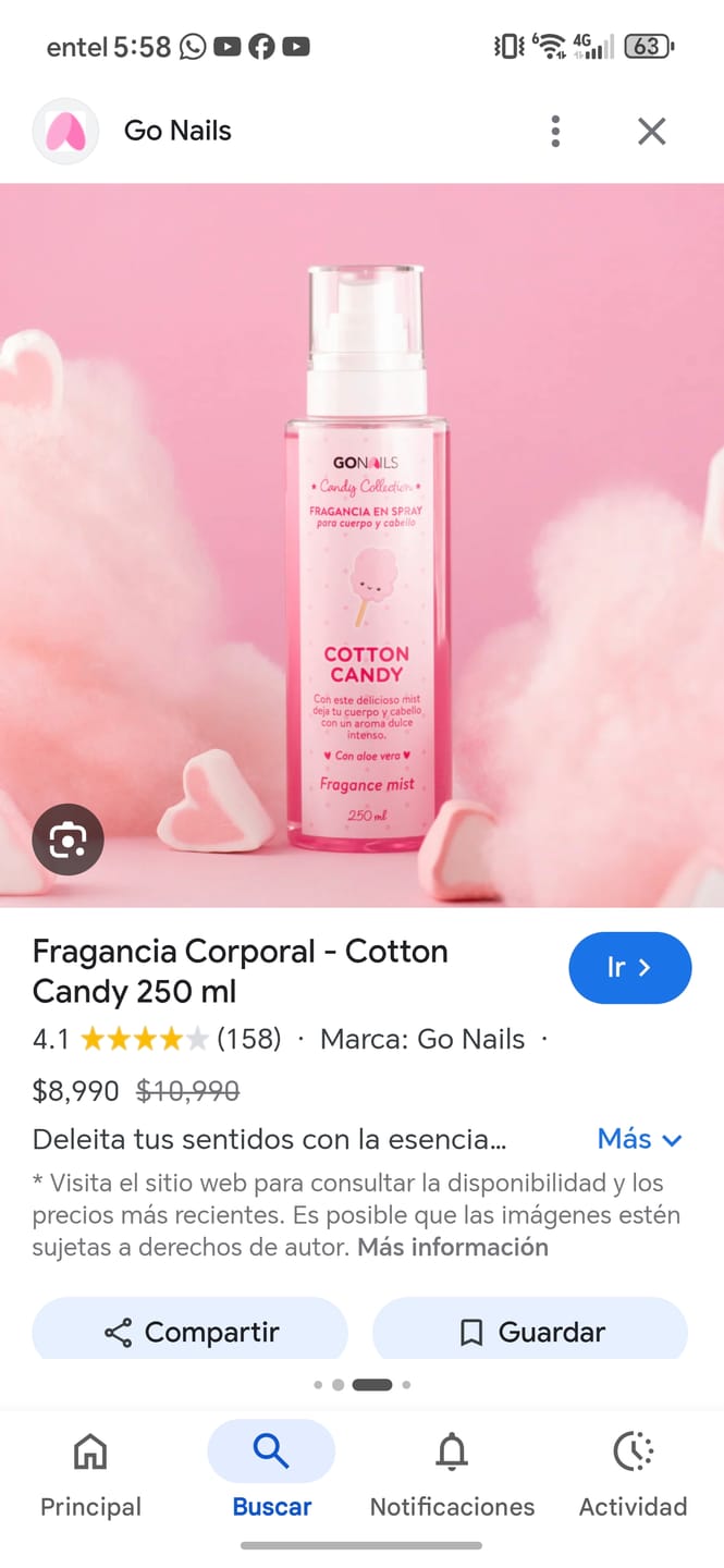 Customer photo review of Fragancia Corporal - Cotton Candy