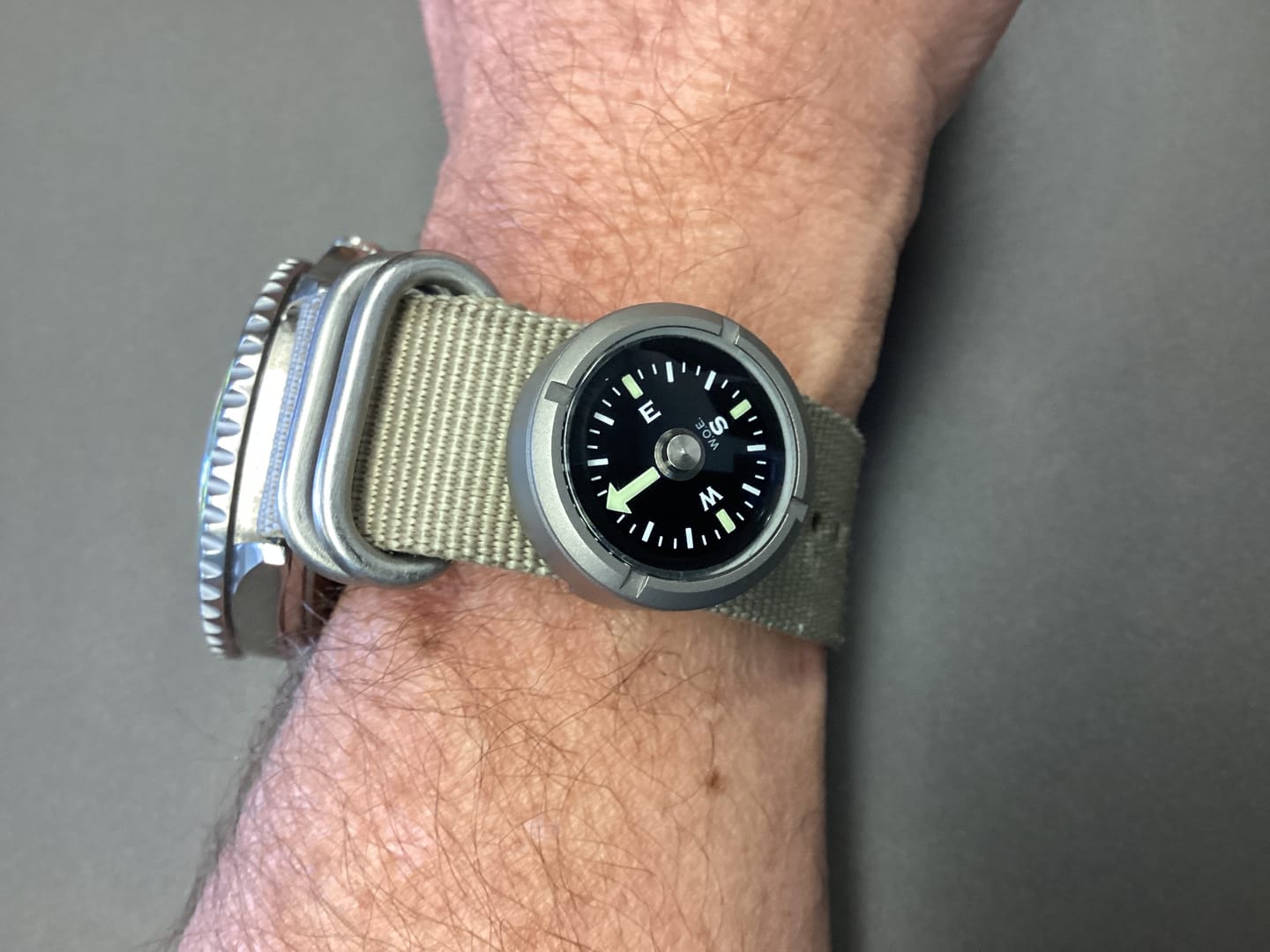 Customer photo review of W.O.E. Submersible Wrist Compass 2.0
