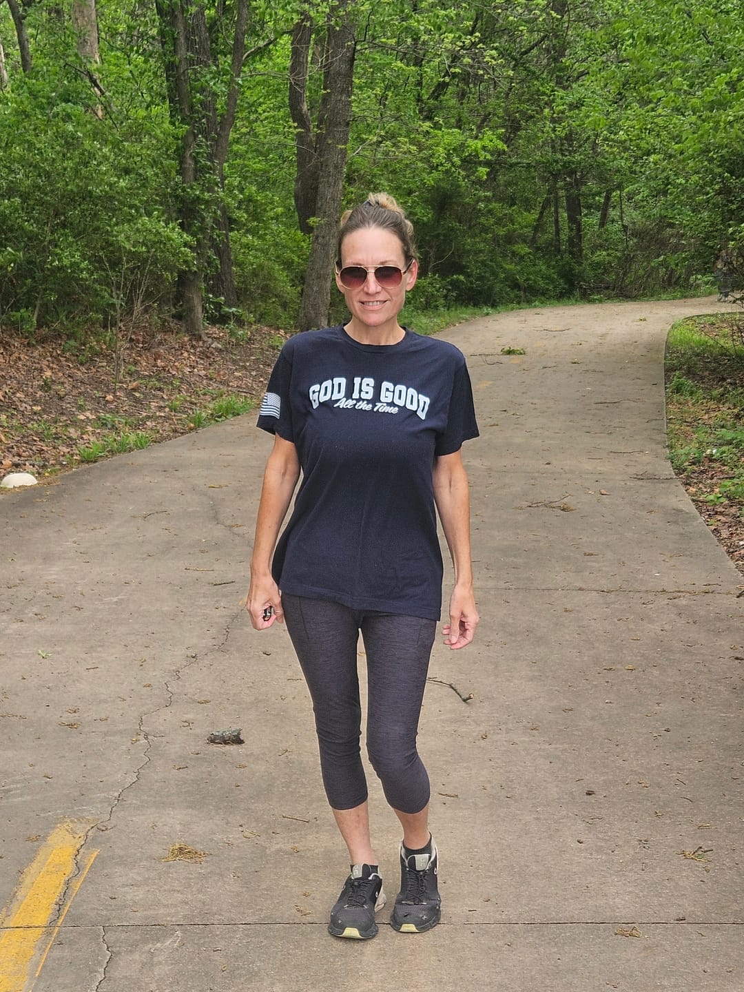 Customer photo review of God Is Good All The Time T-Shirt