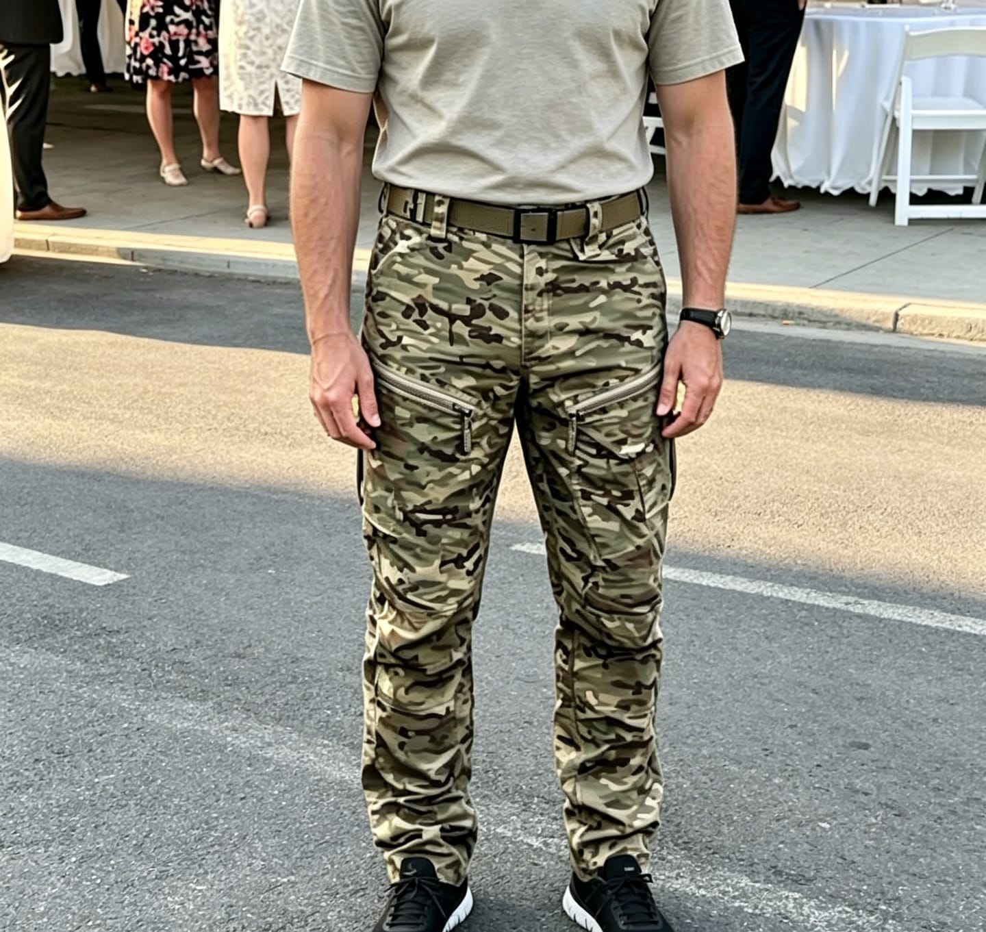 Customer photo review of Men's Outdoor Waterproof Multicam Pants Urban Pro Stretch Tactical Pants