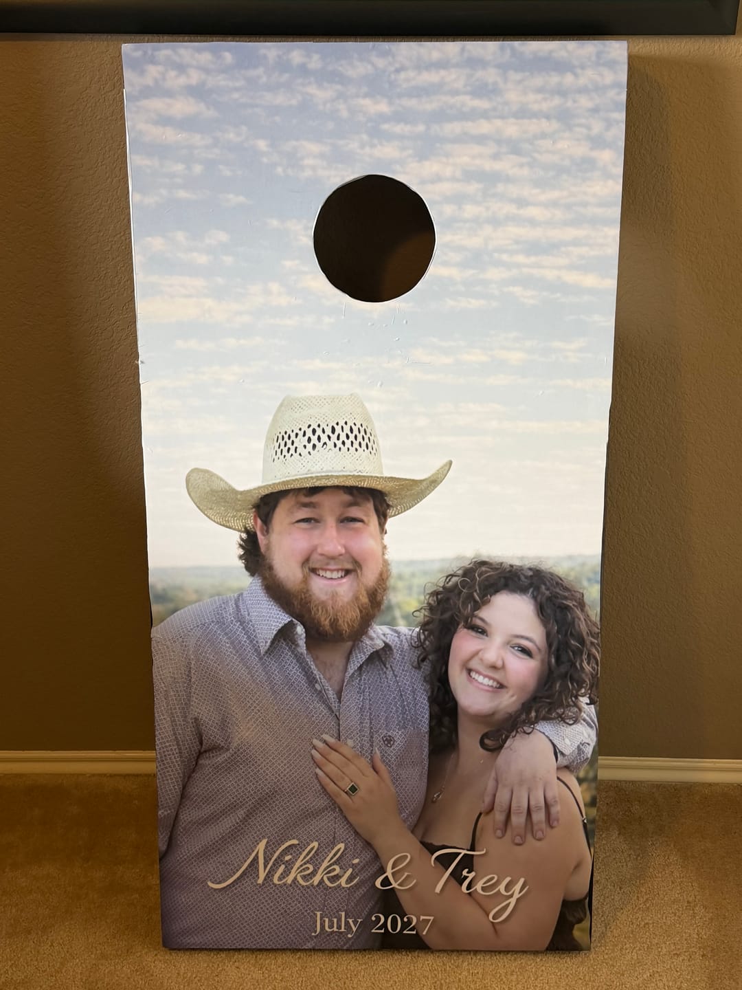 Customer photo review of Custom Cornhole Board Wrap