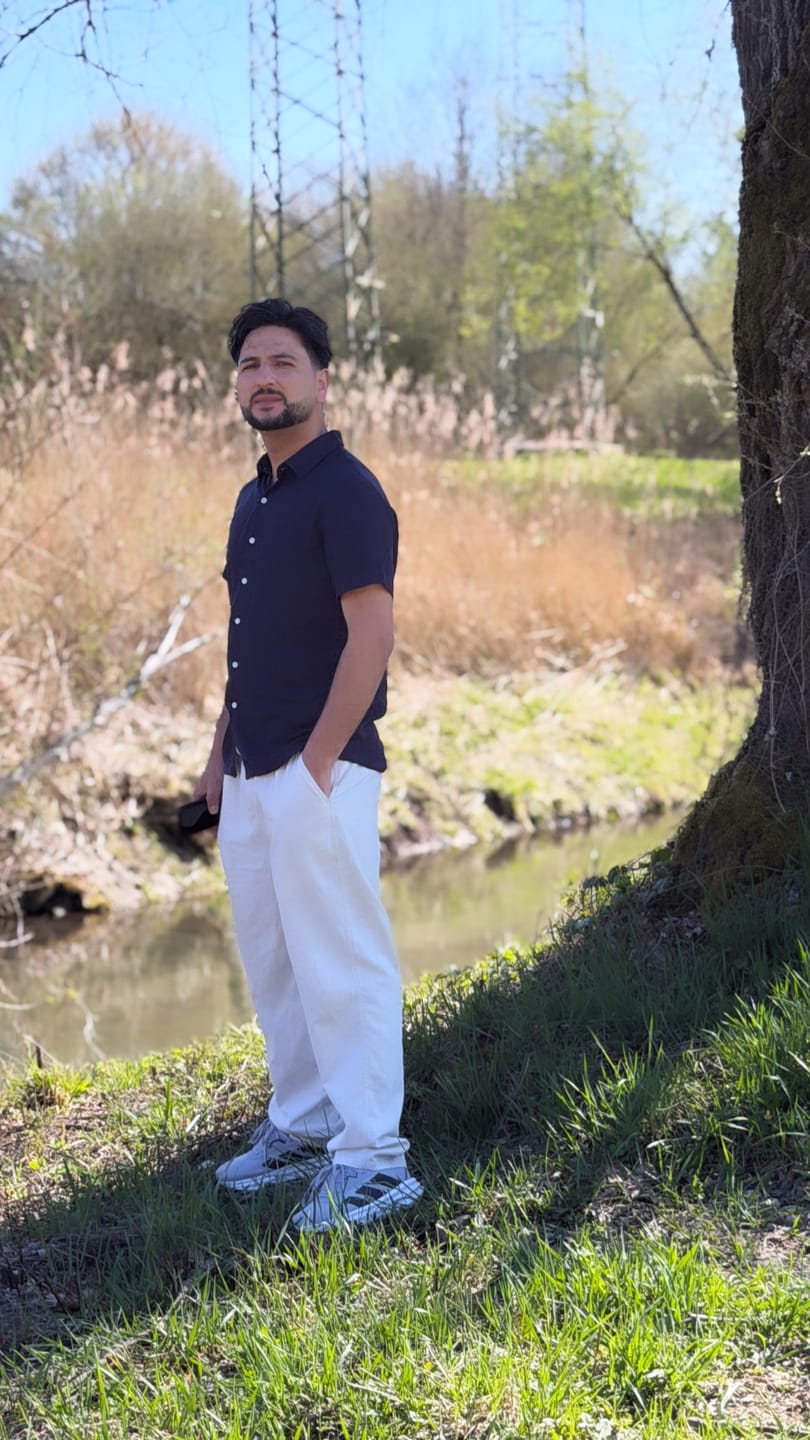Customer photo review of Linen Rayon Blend Button Up Shirt