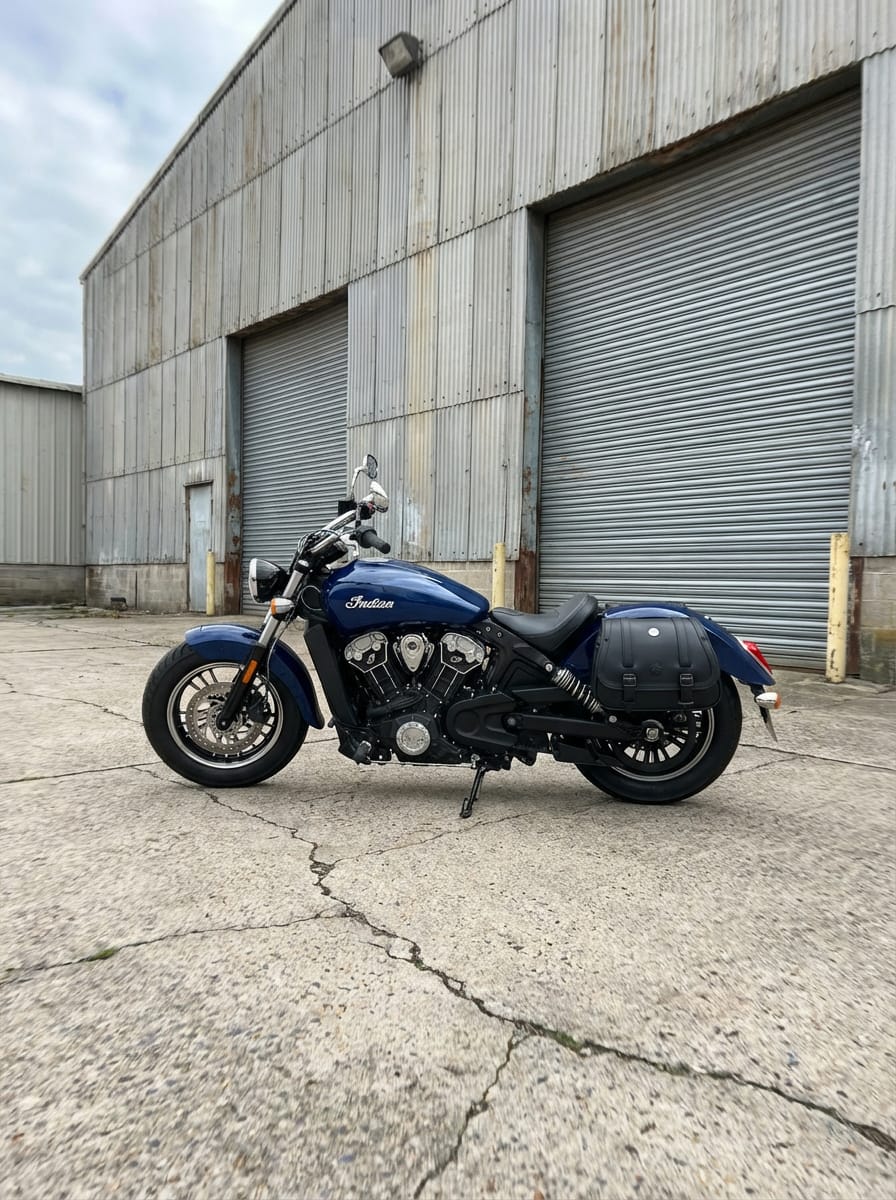 Customer photo review of 25L - SpiritBlade Large Indian Scout Sixty Classic 2025+ Leather Motorcycle Saddlebags