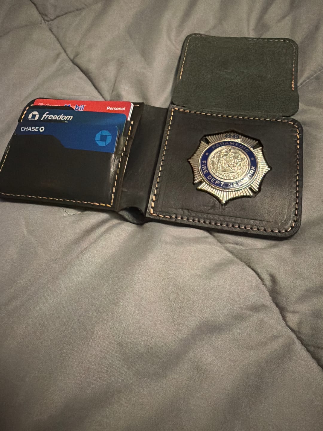 Customer photo review of Handmade Full-Grain Leather Badge Bifold Wallet for Law Enforcement — Badge Bifold Wallet