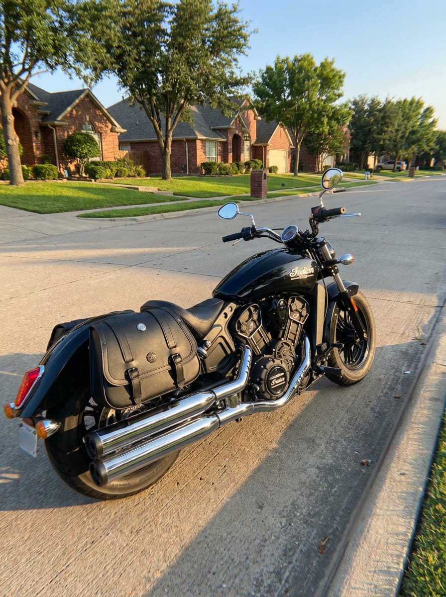 Customer photo review of 25L - SpiritBlade Large Indian Scout Classic 2025+ Leather Motorcycle Saddlebags