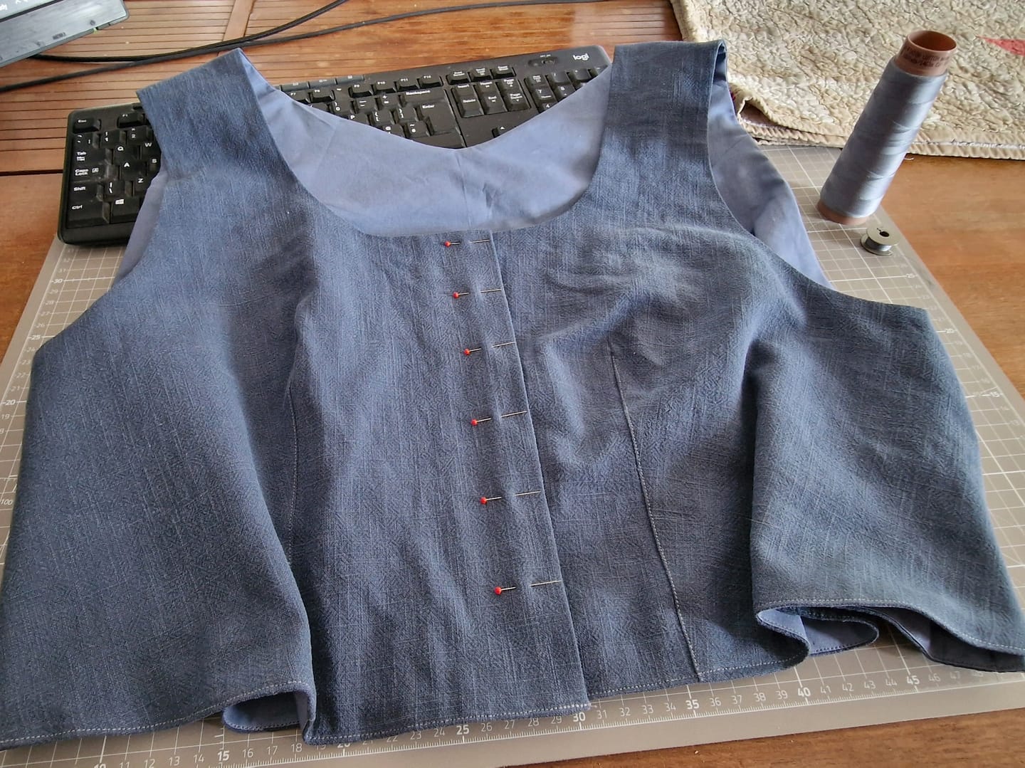 Customer photo review of Plain Stonewashed Linen Blend Fabric