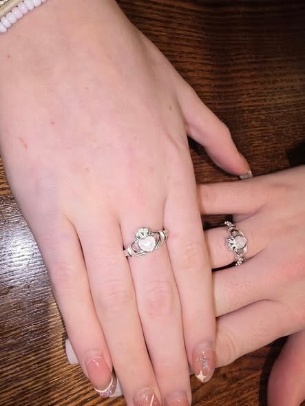 Customer photo review of Cubic Zirconia Sparkle Claddagh Ring