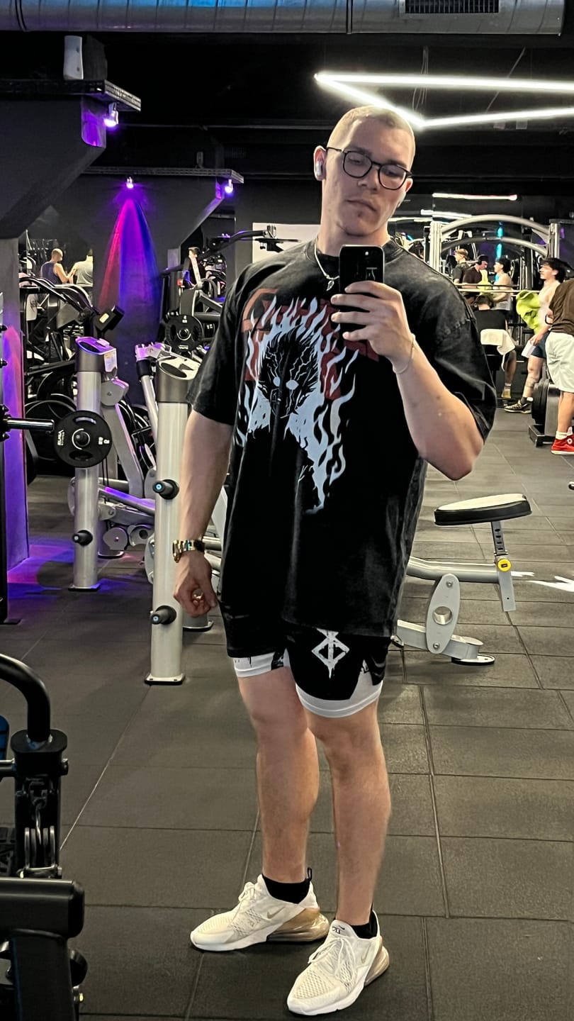 Customer photo review of UPSIDE DOWN WORLD 2-SIDED OVERSIZE TEE