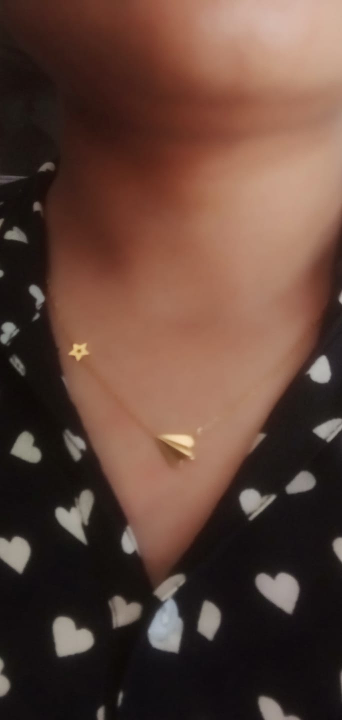 Customer photo review of Simple Chain Necklace with Star Charm