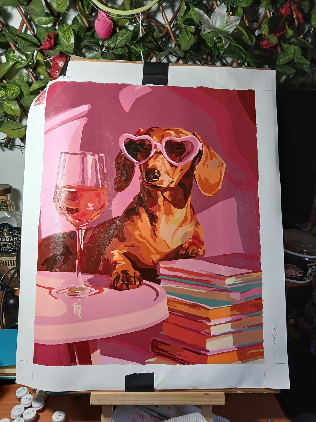 Customer photo review of Dachshund in pink | Paint by Number