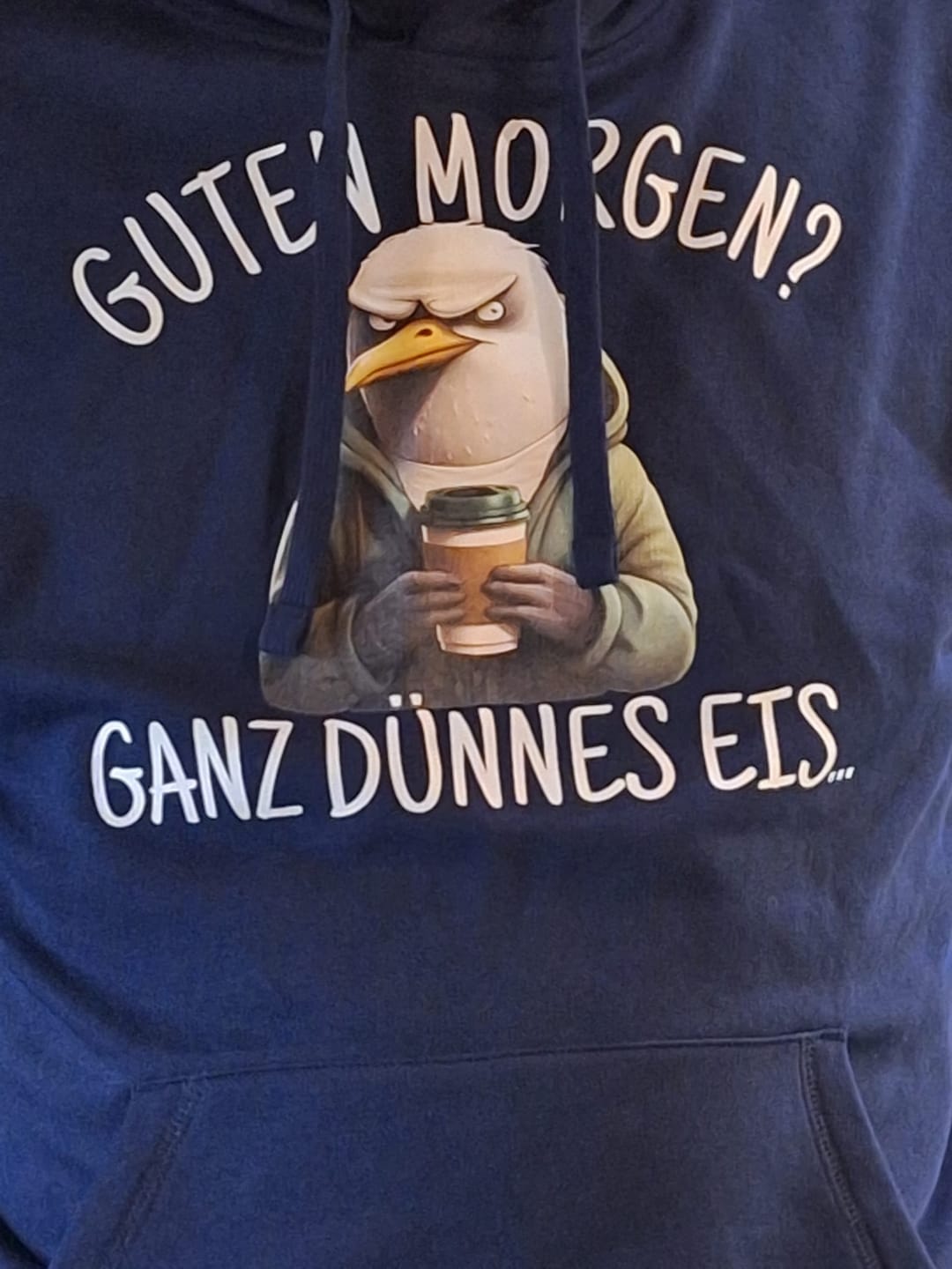 Customer photo review of Guten Morgen? ganz dünnes Eis.. · Unisex Bio Hoodie
