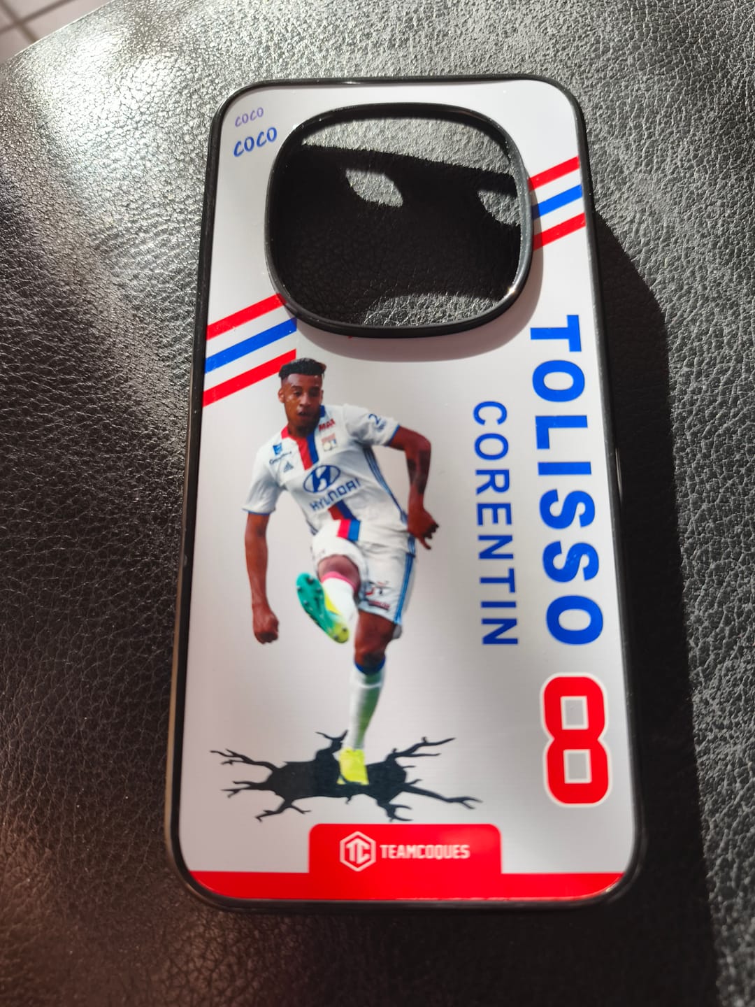 Customer photo review of Coque joueur CORENTIN TOLISSO LYON OL - TEAMCOQUES