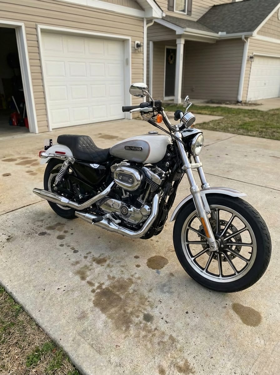 Customer photo review of Iron Born Diamond Stitch 2-Up Seat For Harley Sportster 1200 Low XL1200L Black