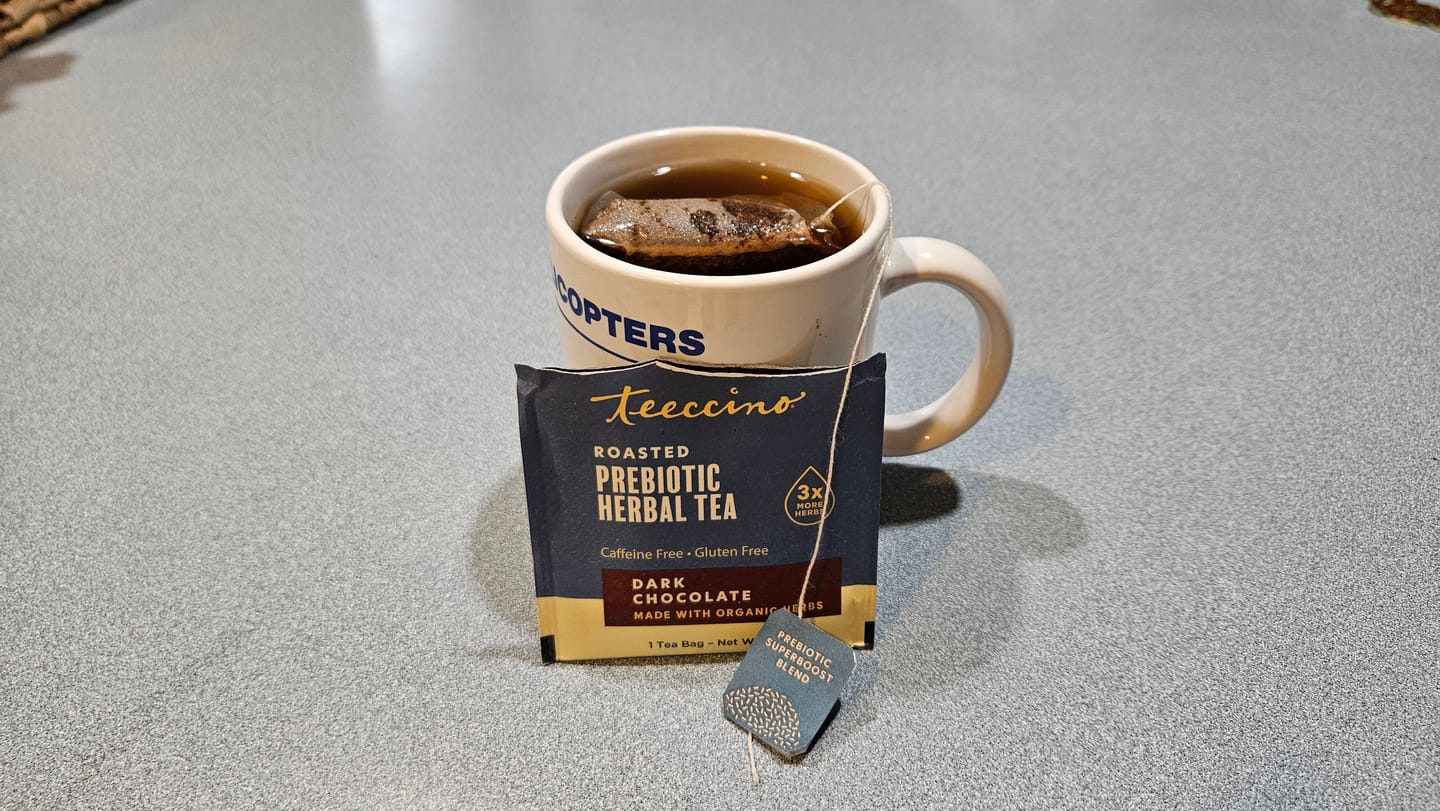 Customer photo review of Dark Chocolate Prebiotic SuperBoost Herbal Tea