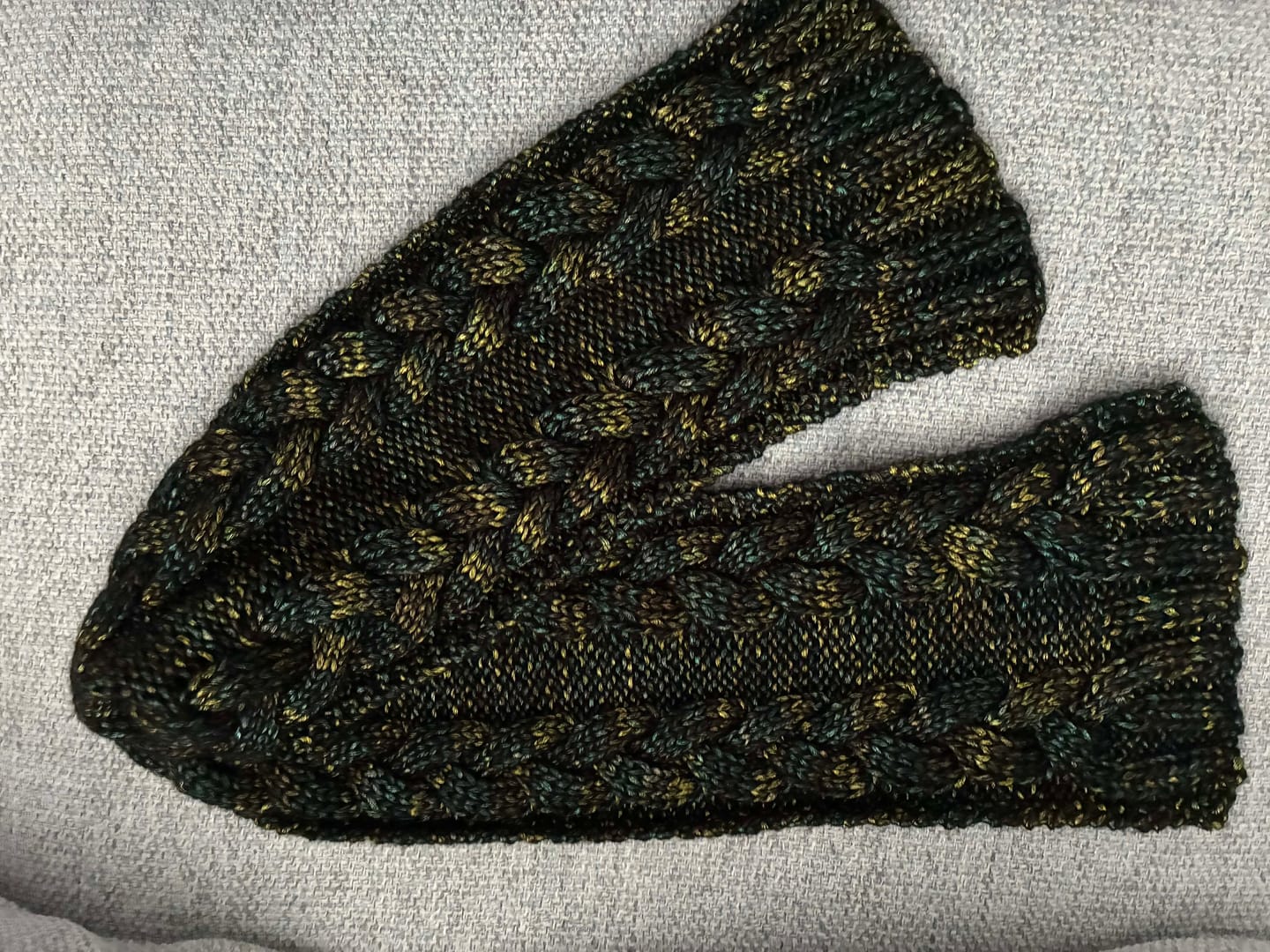 Customer photo review of King Cole Firefly Aran Yarn – Iridescent Aran Knitting Yarn