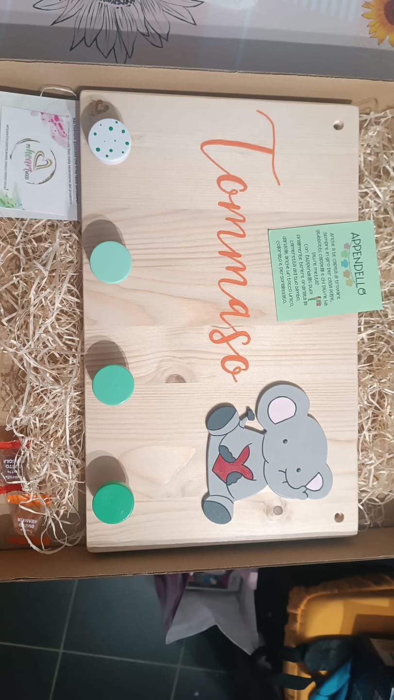 Customer photo review of APPENDELLO - Appendi abiti personalizzato per le camerette di bimbi e ragazzi