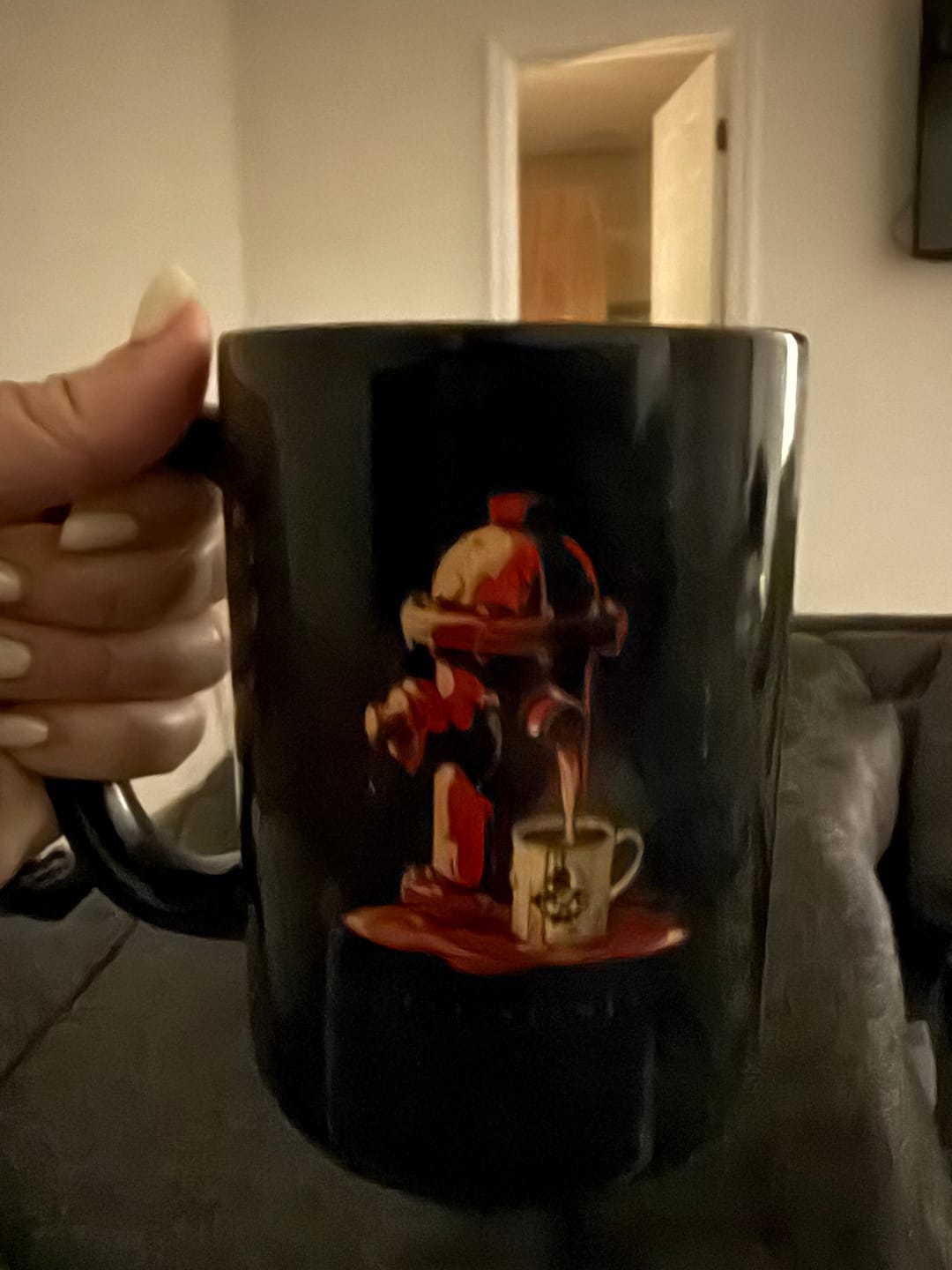 Customer photo review of Plug Brew XL Coffee Mug (15 oz)