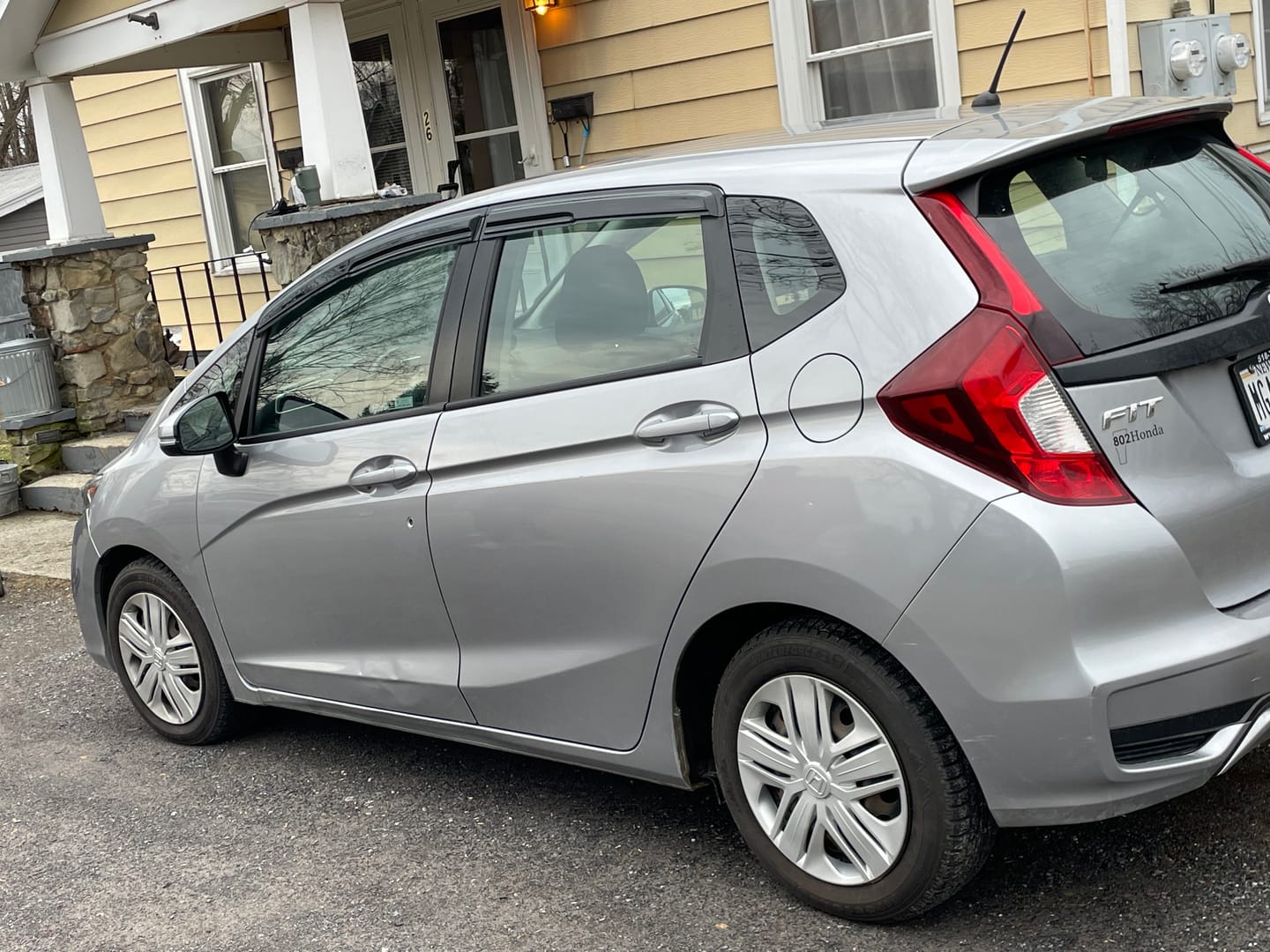 Customer photo review of Fit 2015-2020 HONDA FIT JAZZ HATCHBACK 3D Mugen Style Vent Window Visors Rain Sun Wind Guards Shade Deflectors