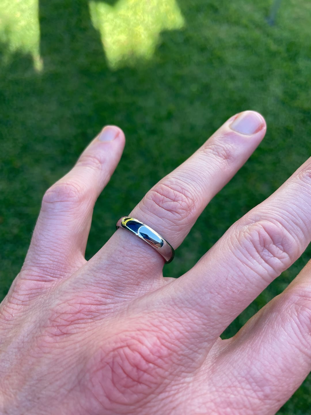 Customer photo review of Cobalt Wedding Band - 5mm Domed