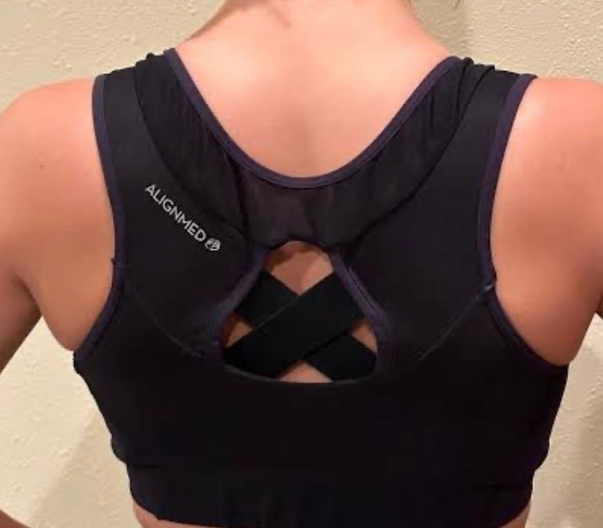 Customer photo review of AlignMe Zipper Posture Sports Bra For Women