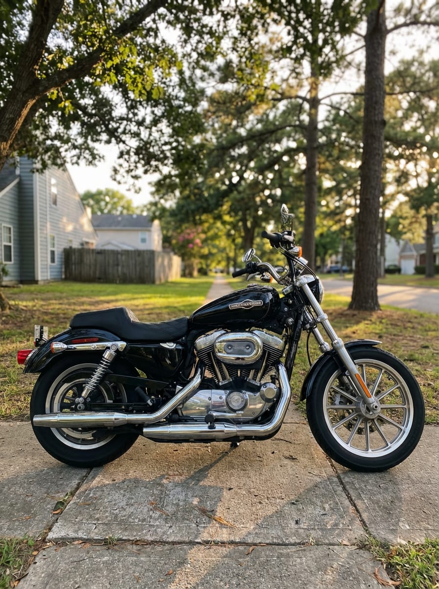 Customer photo review of Iron Born Diamond Stitch 2-Up Seat For Harley Sportster 1200 Low XL1200L Black