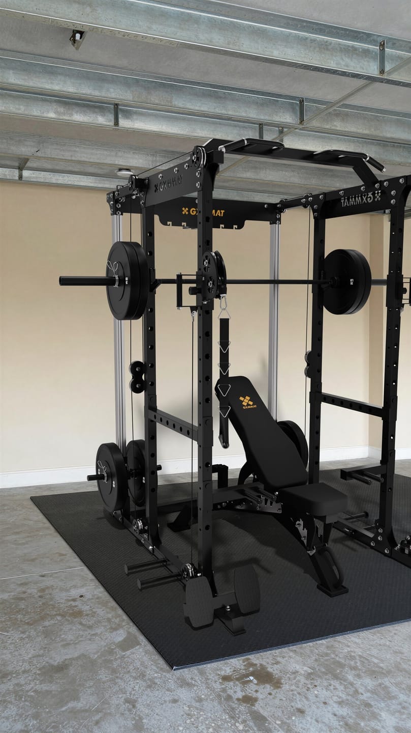 Customer photo review of GXMMAT X6 Power Rack + Weight Bench Package