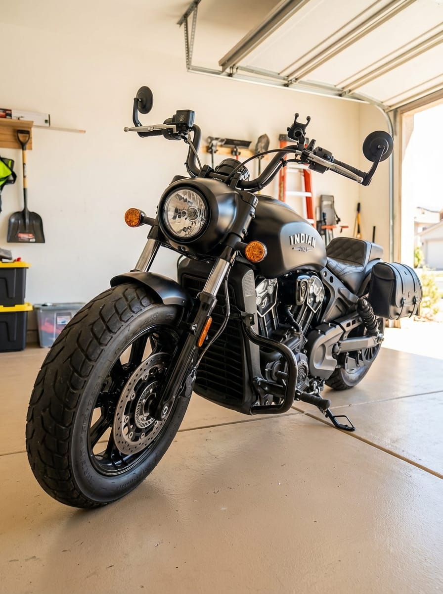 Customer photo review of 25L - SpiritBlade Large 2025+ Indian Scout Bobber Leather Motorcycle Saddlebags