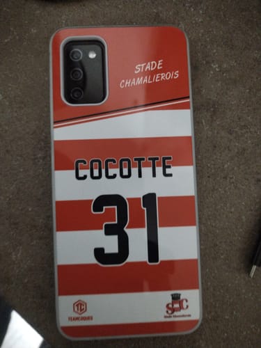 Customer photo review of Coque amateur rugby STADE CHAMALIEROIS personnalisable - TEAMCOQUES