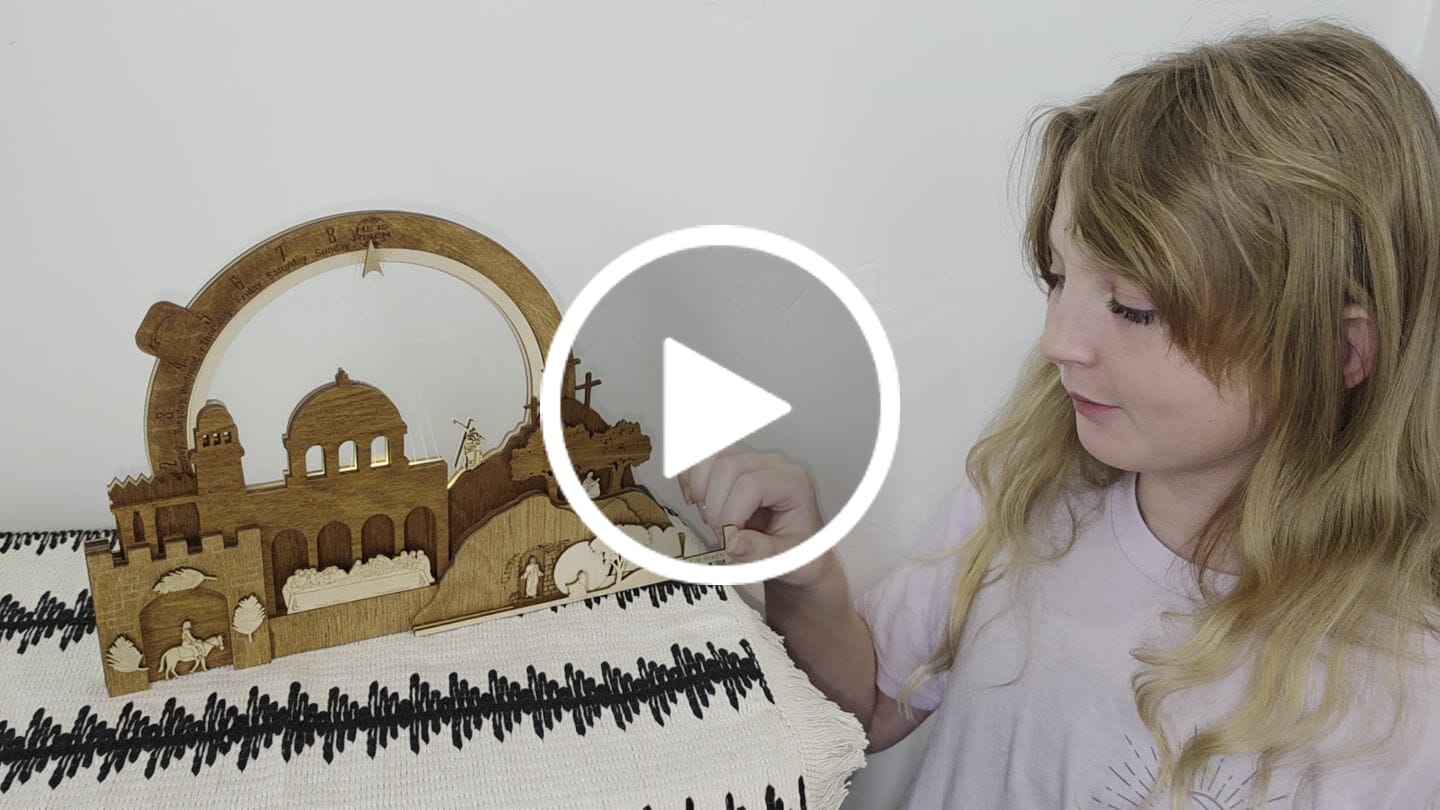 Customer video review of Easter Creche Countdown | Light-Up + Music Display